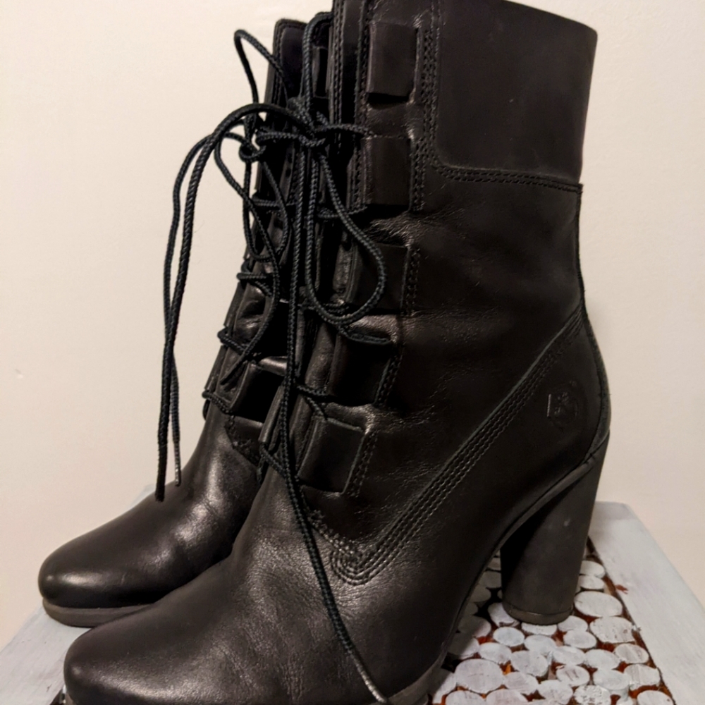 Timberland Black Heeled Boots